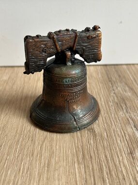 Source Unknown Bronze-Tone Liberty Bell Sculpture